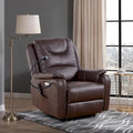 Fauteuil inclinable électrique en éco-cuir marron/noir avec massage et chauffage, pour 1 personne