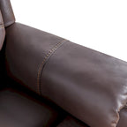 Fauteuil inclinable électrique en éco-cuir marron/noir avec massage et chauffage, pour 1 personne