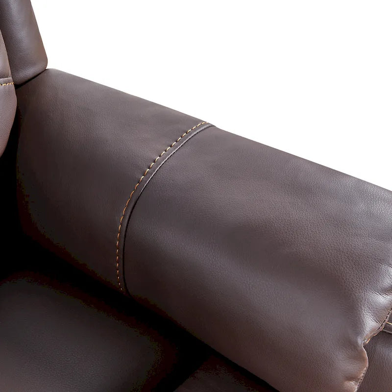 Fauteuil inclinable électrique en éco-cuir marron/noir avec massage et chauffage, pour 1 personne
