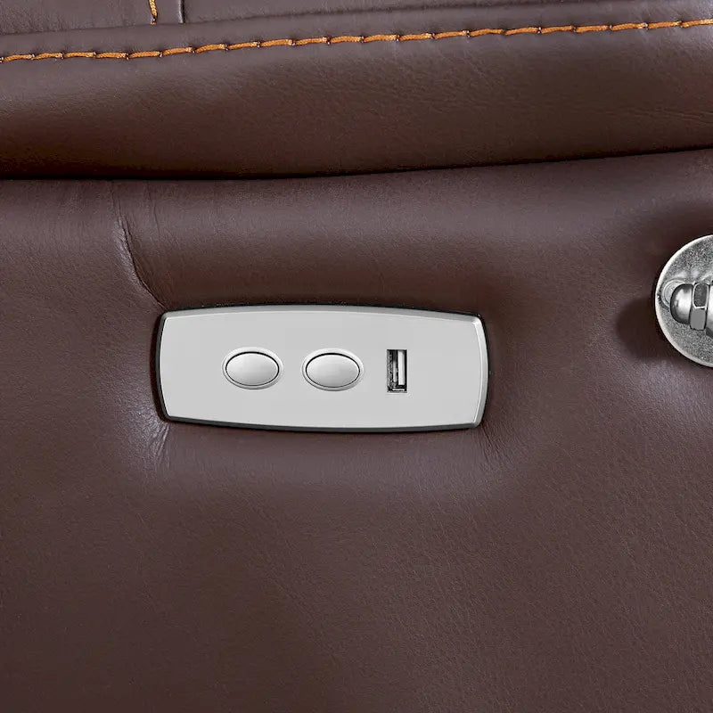 Fauteuil inclinable électrique en éco-cuir marron/noir avec massage et chauffage, pour 1 personne