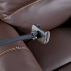 Fauteuil inclinable électrique en éco-cuir marron/noir avec massage et chauffage, pour 1 personne