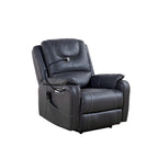 Fauteuil inclinable électrique en éco-cuir marron/noir avec massage et chauffage, pour 1 personne