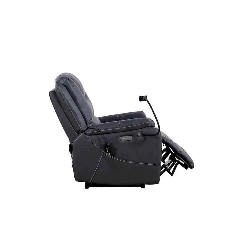 Fauteuil inclinable électrique en éco-cuir marron/noir avec massage et chauffage, pour 1 personne