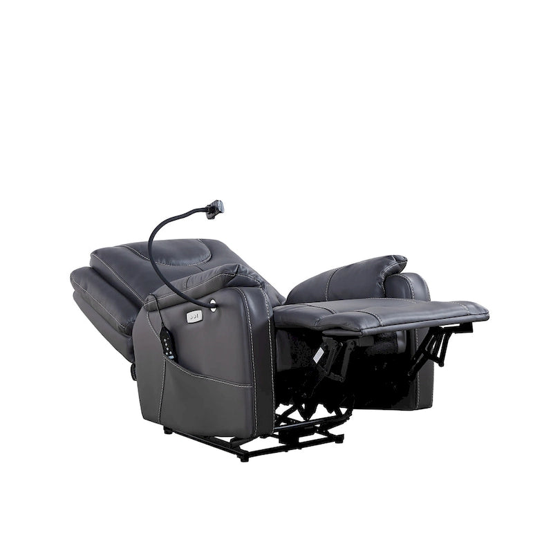 Fauteuil inclinable électrique en éco-cuir marron/noir avec massage et chauffage, pour 1 personne