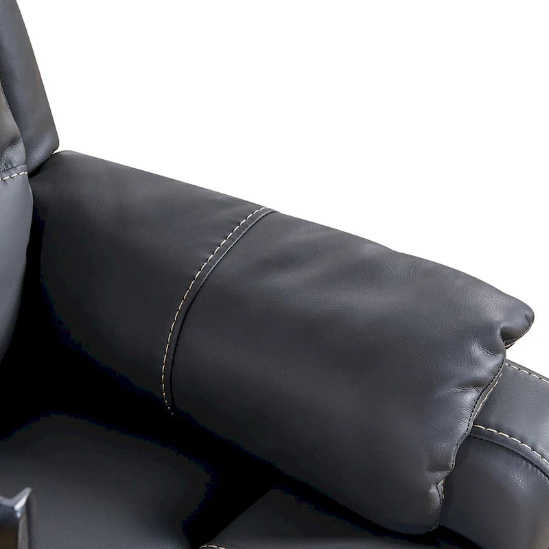 Fauteuil inclinable électrique en éco-cuir marron/noir avec massage et chauffage, pour 1 personne