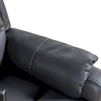 Fauteuil inclinable électrique en éco-cuir marron/noir avec massage et chauffage, pour 1 personne