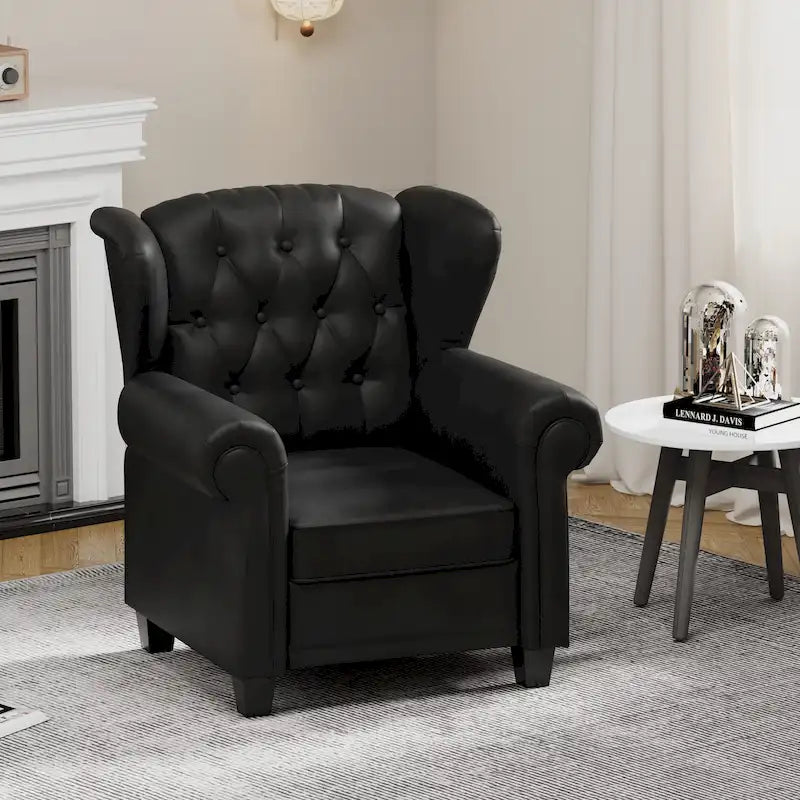 Fauteuil inclinable capitonné une place noir