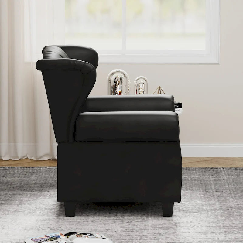 Fauteuil inclinable capitonné une place noir