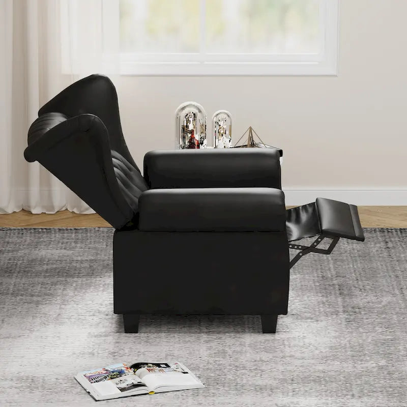 Fauteuil inclinable capitonné une place noir