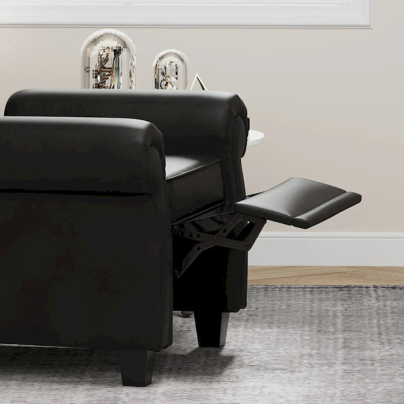 Fauteuil inclinable capitonné une place noir