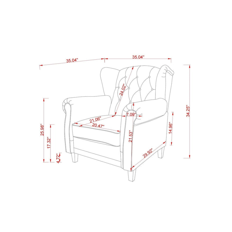 Fauteuil inclinable capitonné une place noir