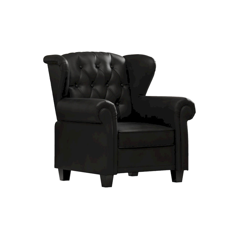Fauteuil inclinable capitonné une place noir