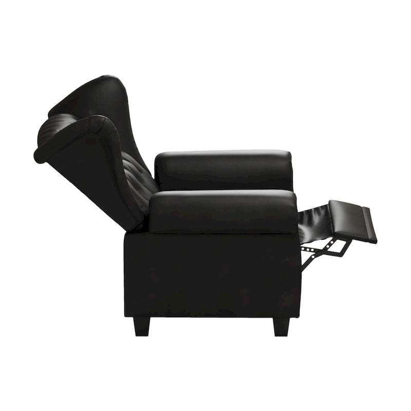 Fauteuil inclinable capitonné une place noir