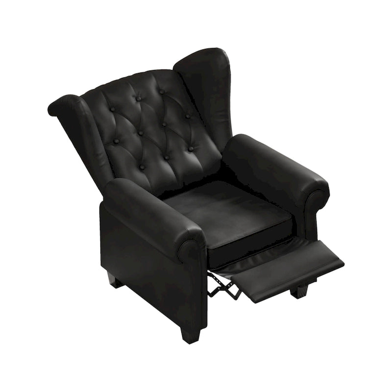 Fauteuil inclinable capitonné une place noir