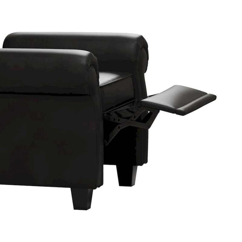 Fauteuil inclinable capitonné une place noir