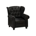 Fauteuil inclinable capitonné une place noir