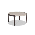 Table basse ronde à plateau en bois marron, 89 cm (diam.) × 46 cm (H)
