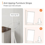 Meuble TV blanc de style rustique avec 3 tiroirs, pour 1 à 2 personnes