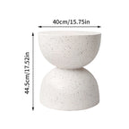 Table d'appoint en béton blanc aspect graphite, siège 1 personne, intérieur extérieur