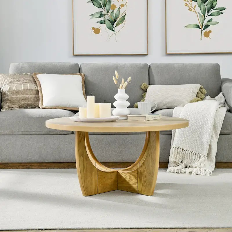 Table basse en chêne avec porte coulissante et rangement, 1 à 2 places assises