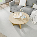 Table basse en chêne avec porte coulissante et rangement, 1 à 2 places assises