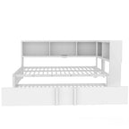 Lit banquette noir en métal avec lit gigogne double, armoires de rangement et chargement USB
