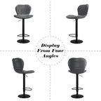 Tabourets de bar pivotants hauteur comptoir, lot de 4 – Noir / Gris / Blanc
