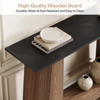Console noire et noyer avec étagère de rangement, 119 cm de large