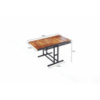 Table de salle à manger convertible en étagère en bois, 4 places