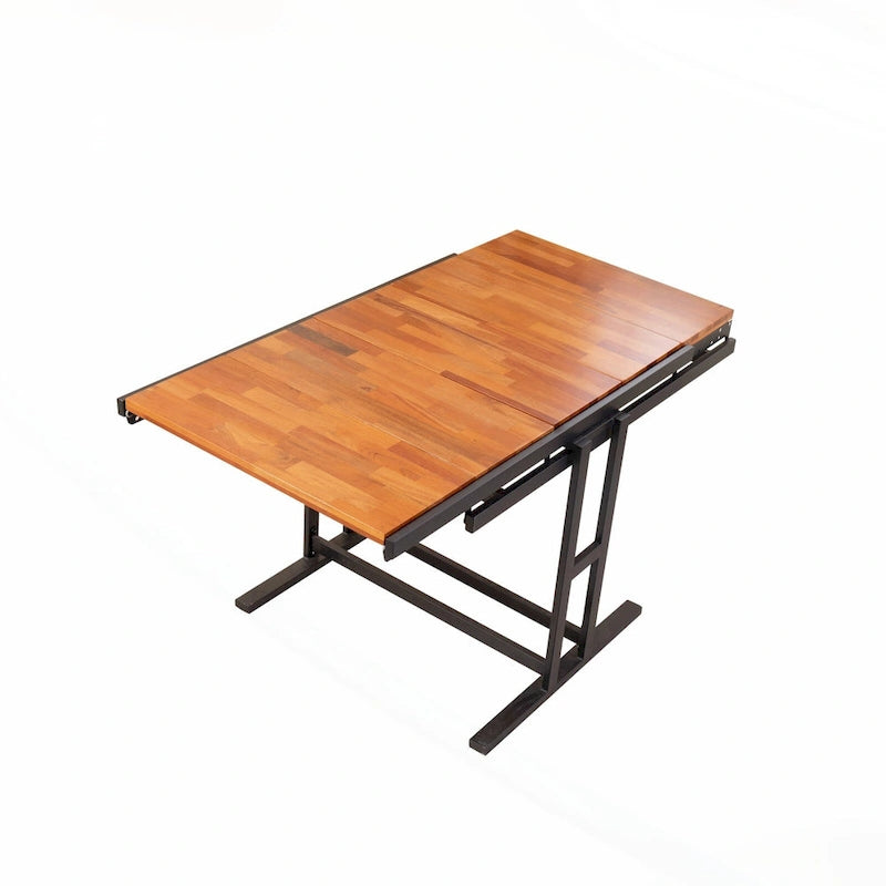 Table de salle à manger convertible en étagère en bois, 4 places