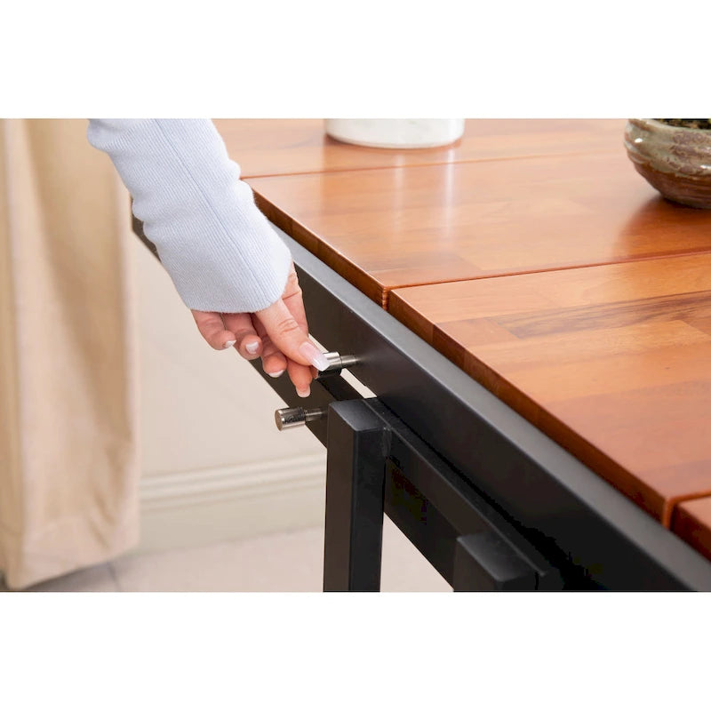 Table de salle à manger convertible en étagère en bois, 4 places