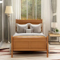 Lit double en bois de style plateforme avec tête et pied de lit, couleurs chêne / blanc / expresso – Lit simple