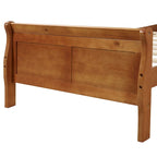 Lit double en bois de style plateforme avec tête et pied de lit, couleurs chêne / blanc / expresso – Lit simple