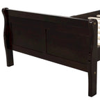 Lit double en bois de style plateforme avec tête et pied de lit, couleurs chêne / blanc / expresso – Lit simple