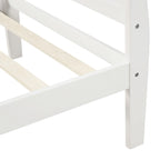 Lit double en bois de style plateforme avec tête et pied de lit, couleurs chêne / blanc / expresso – Lit simple