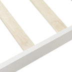 Lit double en bois de style plateforme avec tête et pied de lit, couleurs chêne / blanc / expresso – Lit simple