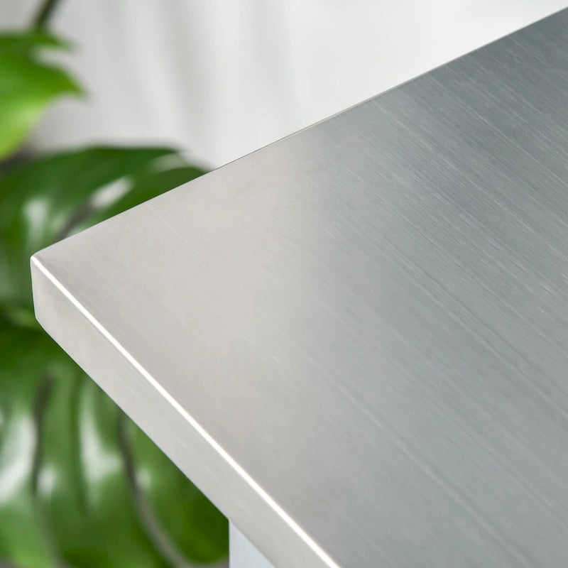 Îlot de cuisine roulant à 3 niveaux gris avec plateau en acier inoxydable