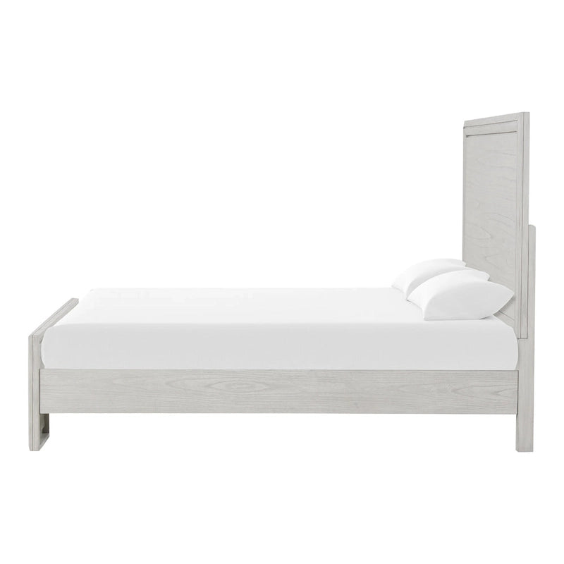 Lit en bois sculpté blanc rustique – Grand lit / Très grand lit