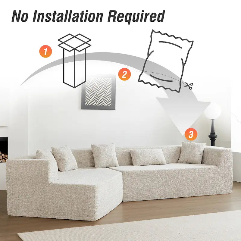 Canapé sectionnel modulable sans accoudoirs 2–3 places Émeraude/Kaki