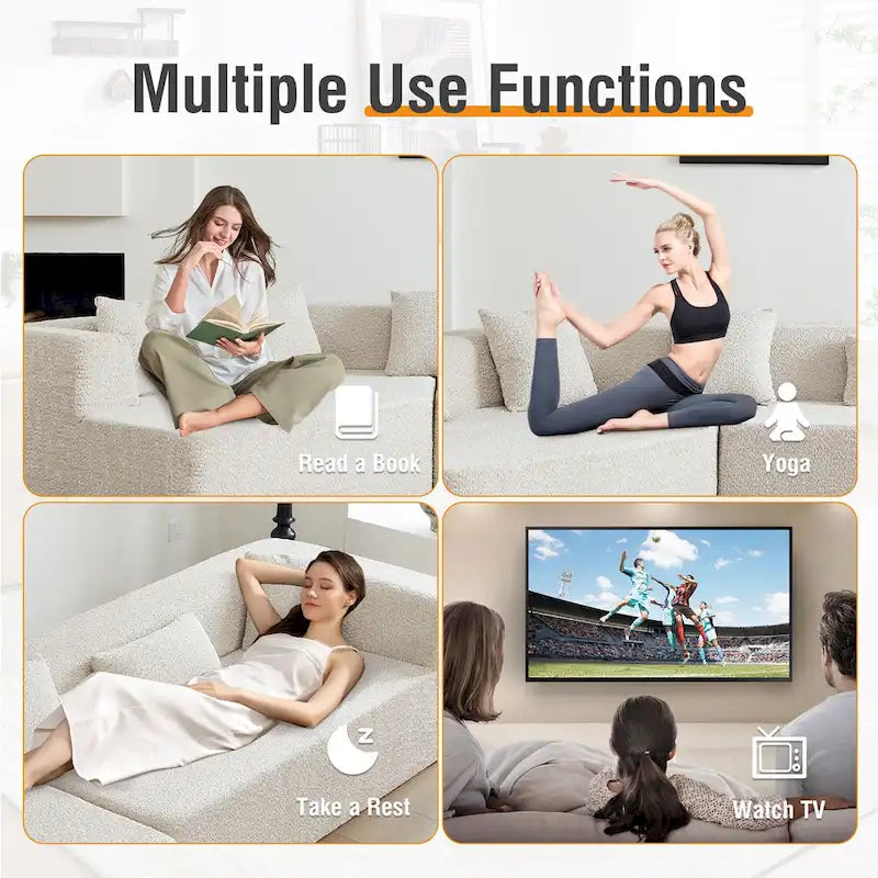 Canapé sectionnel modulable sans accoudoirs 2–3 places Émeraude/Kaki
