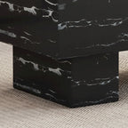 Table basse rectangulaire effet marbre noir, style moderne, pour 2 à 4 personnes