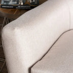 Fauteuil à dossier haut et oreilles, capitonné, une place — Gris / Bleu sarcelle / Blé