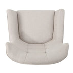 Fauteuil à dossier haut et oreilles, capitonné, une place — Gris / Bleu sarcelle / Blé