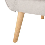 Fauteuil à dossier haut et oreilles, capitonné, une place — Gris / Bleu sarcelle / Blé
