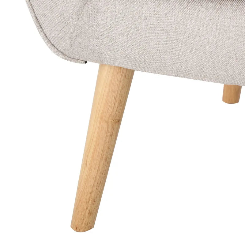 Fauteuil à dossier haut et oreilles, capitonné, une place — Gris / Bleu sarcelle / Blé