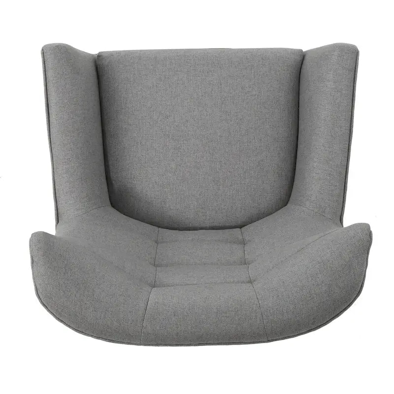 Fauteuil à dossier haut et oreilles, capitonné, une place — Gris / Bleu sarcelle / Blé