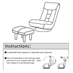 Fauteuil inclinable sans accoudoirs pivotant à 360° en tissu bouclette beige avec repose-pieds – 1 place