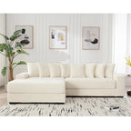 Canapé d'angle en velours côtelé avec méridienne à gauche, 3 places – Noir / Gris / Beige / Vert