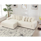 Canapé d'angle en velours côtelé avec méridienne à gauche, 3 places – Noir / Gris / Beige / Vert
