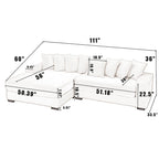 Canapé d'angle en velours côtelé avec méridienne à gauche, 3 places – Noir / Gris / Beige / Vert